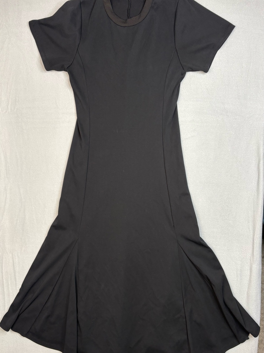 Melloday Black Fit & Flare Midi Dress Size M Short Sleeve